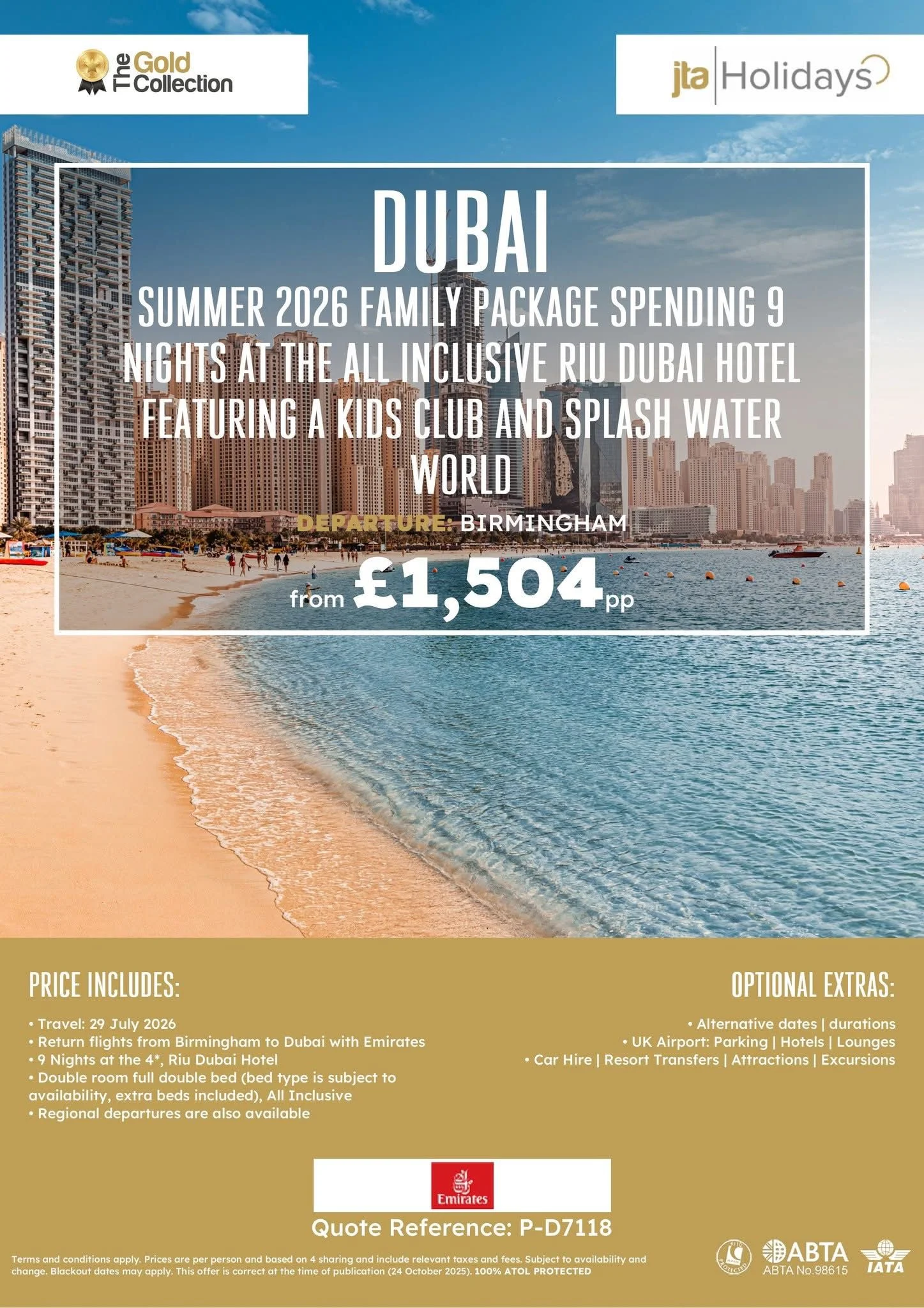 Dubai summer family holiday package
